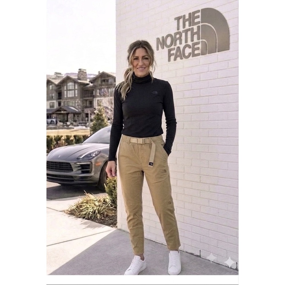The‎ North Face Womens LS Turtle Neck Slim Ribbed Top TNF Black NF0A89C2JK3 L